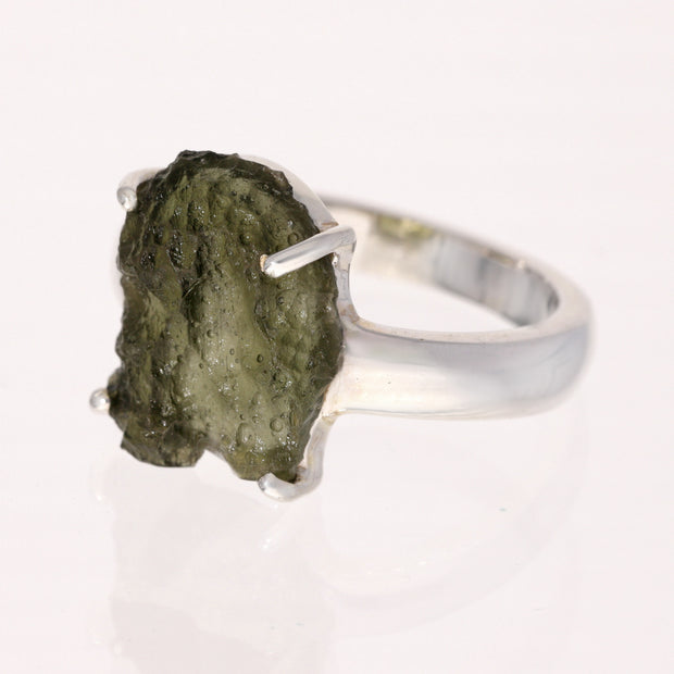 Unique Moldavite Ring Size 9