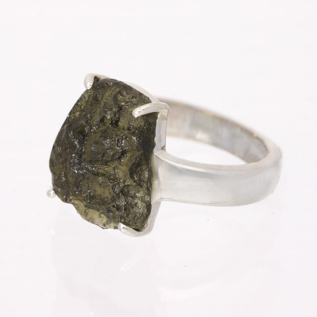 Genuine Moldavite Ring Size 8