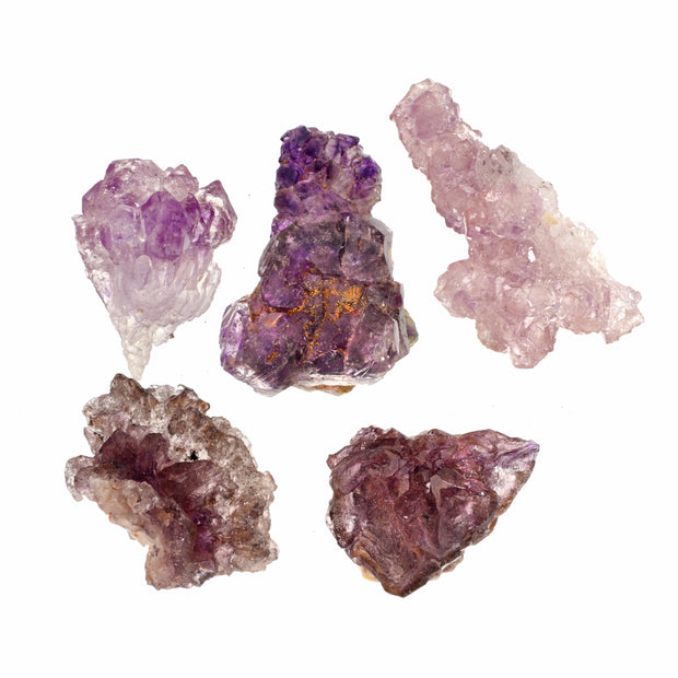 5 Amethyst Flower Crystal Clusters