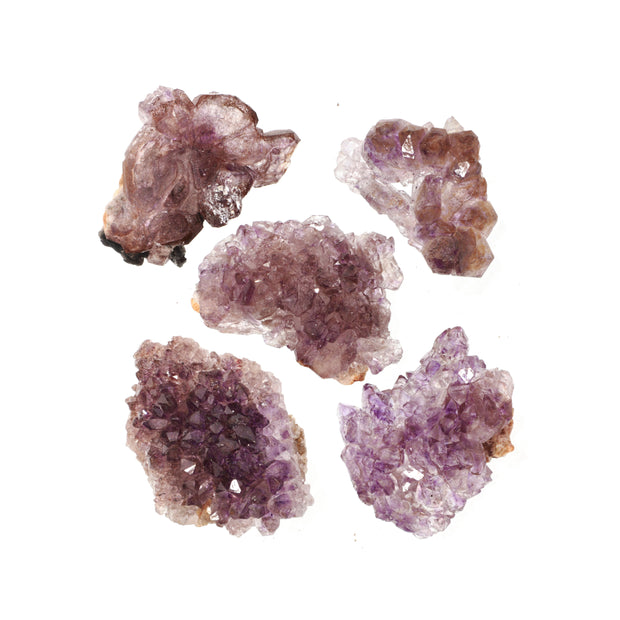 Lot of 5 Amethyst Flower Crystal Clusters
