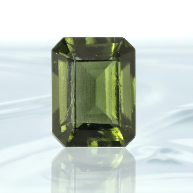 Emerald Cut Real Moldavite Facet