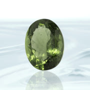 Natural Oval Moldavite Facet