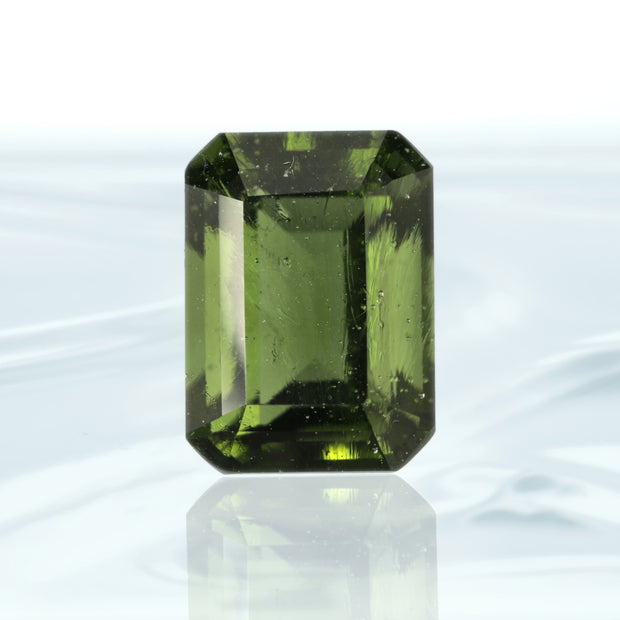 Emerald Cut Genuine Moldavite Facet