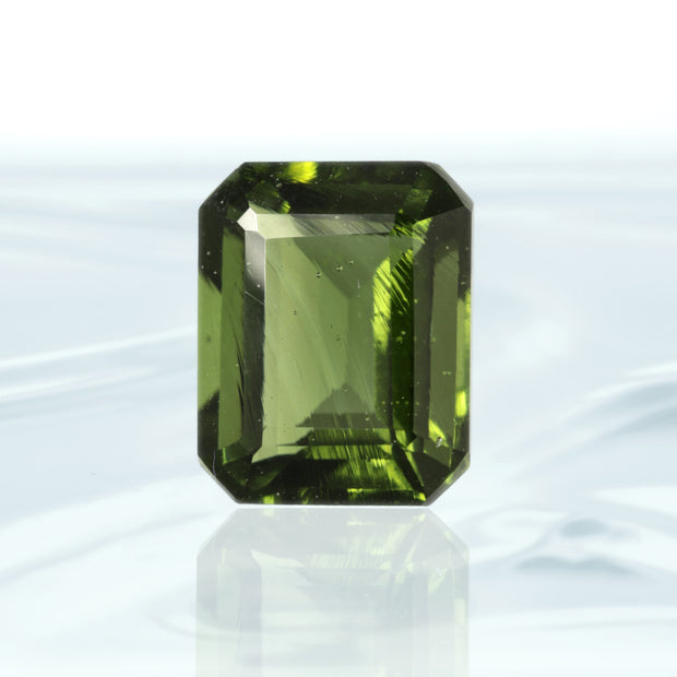 Emerald Moldavite Facet