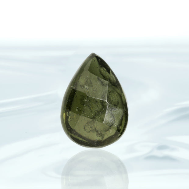 Genuine Moldavite Pear Checker Facet 5ct