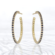 Gold Plated Blue Sapphire Earrings