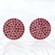 Pink Sapphire Gold Plated Earrings
