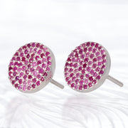 Pink Sapphire Silver Stud Earrings