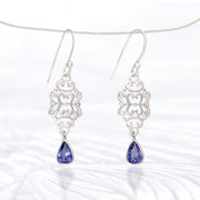 Silver & Tanzanite Gemstone Earrings