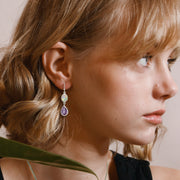 Opal & Amethyst Silver Earrings