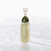 Faceted Moldavite and Libyan Glass Pendant