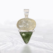 Libyan Desert Glass and Moldavite Pendant