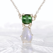 Green Tourmaline & Moonstone Necklace