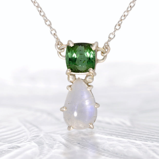 Green Tourmaline & Moonstone Necklace