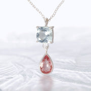 Aquamarine & Pink Tourmaline Necklace