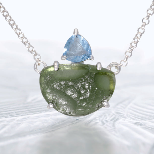 Aquamarine & Moldavite Necklace