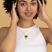 Genuine Moldavite & Ethiopian Opal Necklace