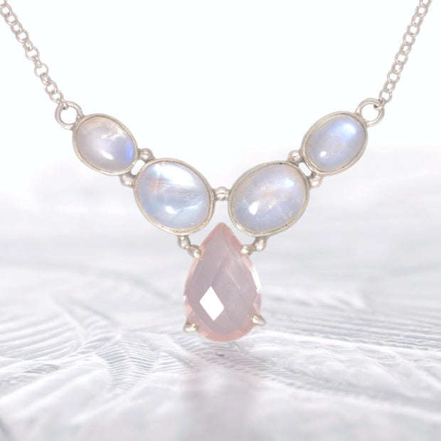 Rose Quartz & Moonstone Necklace