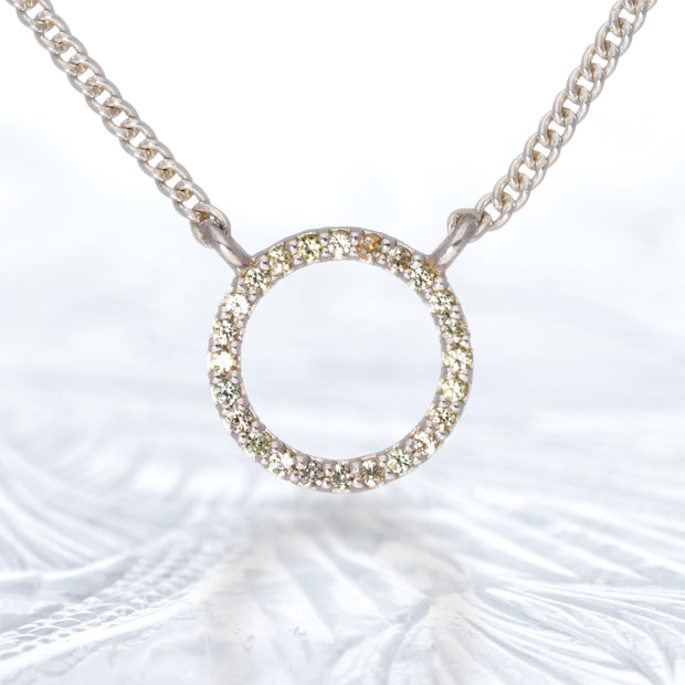 Silver Moissanite  Gemstone Necklace