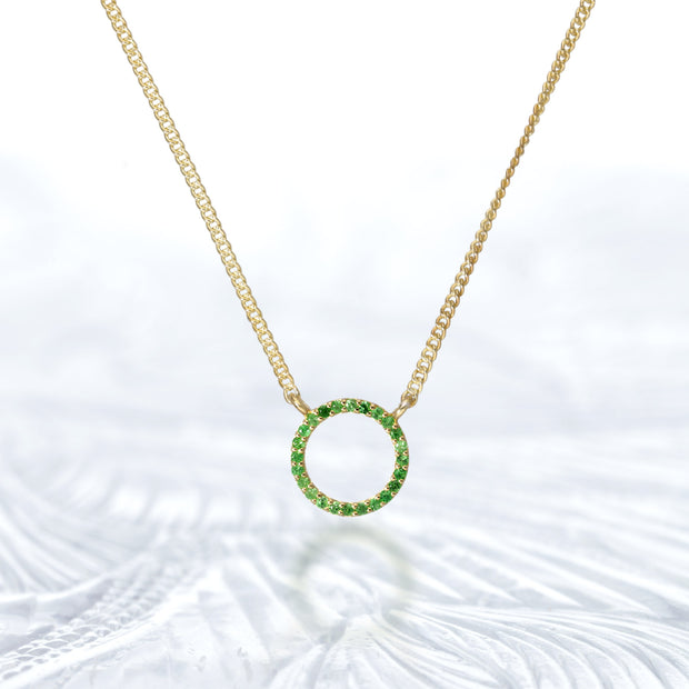 Gold Plated Tsavorite Necklace
