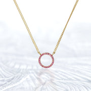 Pink Sapphire Gold Plated Necklace
