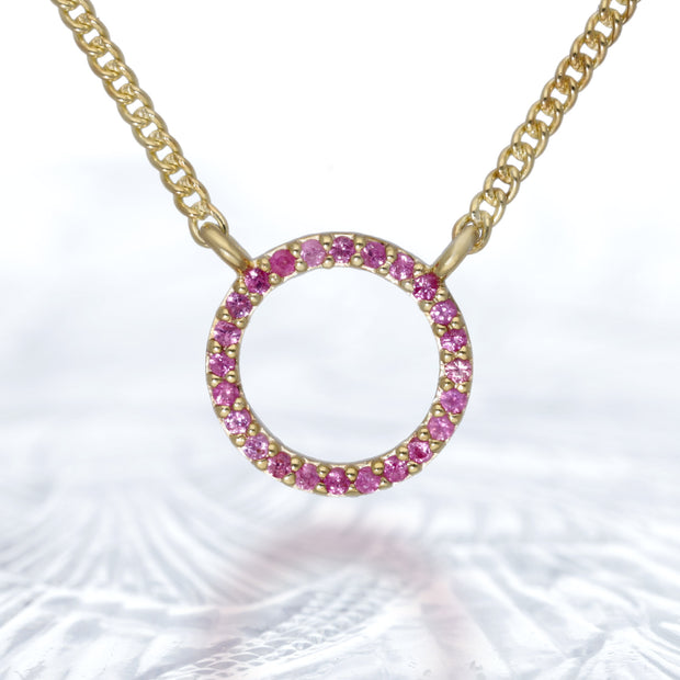 Pink Sapphire Gold Plated Necklace