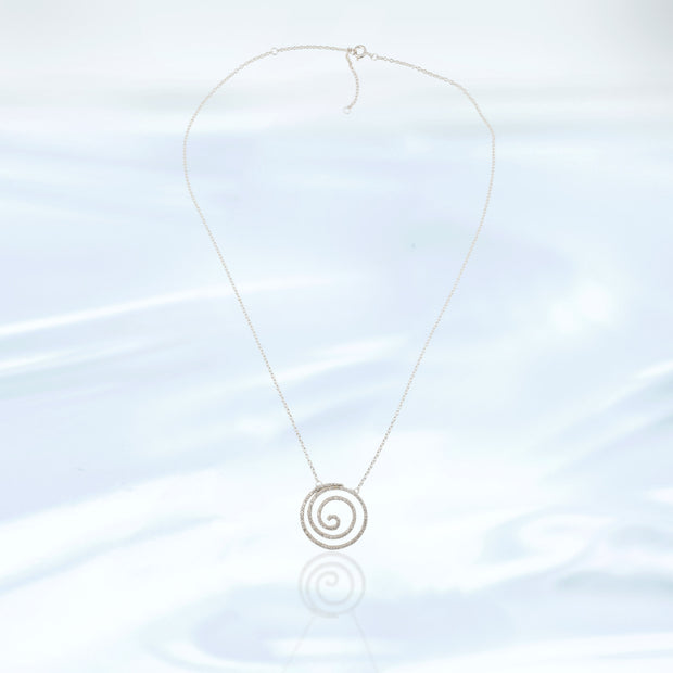 Moissanite Silver Spiral Necklace