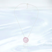 Pink Sapphire Silver Spiral Necklace