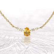 Moissanite & Citrine Gold Plated Necklace