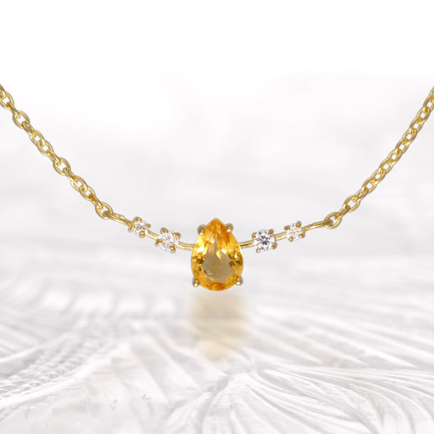 Citrine necklace gold – ΔRGENT SILVERSMITH