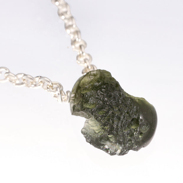 Genuine Moldavite Silver Necklace