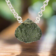 Genuine Czech Moldavite Bead Necklace