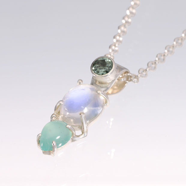 Aquamarine, Moonstone & Aquaprase Necklace