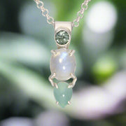 Aquamarine, Moonstone & Aquaprase Necklace