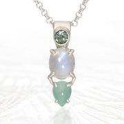 Aquamarine, Moonstone & Aquaprase Necklace