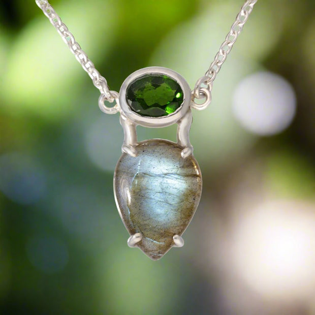 Chrome Diopside & Labradorite Necklace