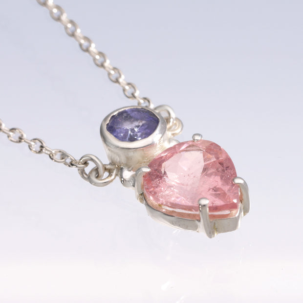 Tanzanite & Pink Tourmaline Adjustable Necklace