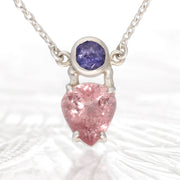 Tanzanite & Pink Tourmaline Adjustable Necklace