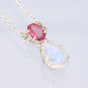 Pink Tourmaline & Moonstone Necklace