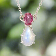 Pink Tourmaline & Moonstone Necklace