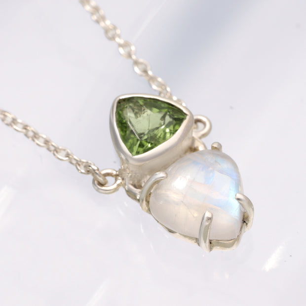 Green Tourmaline & Moonstone Necklace