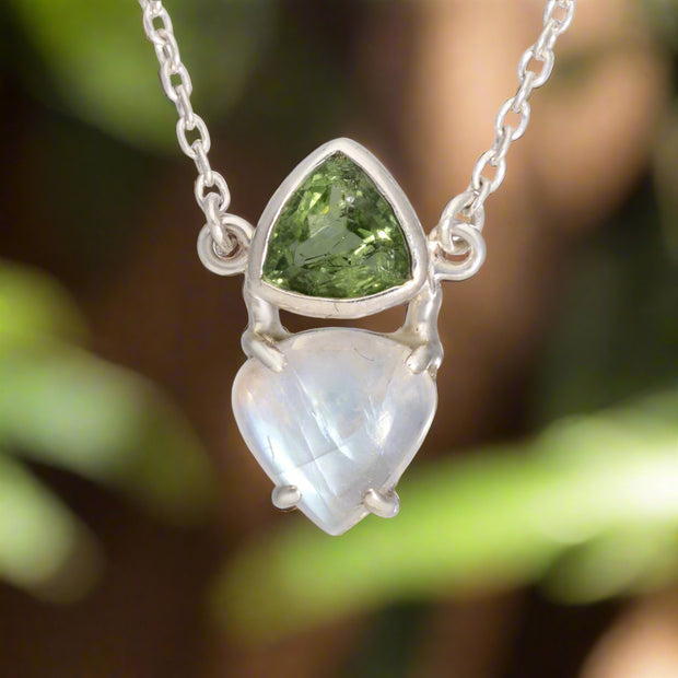 Green Tourmaline & Moonstone Necklace