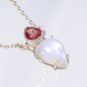 Pink Tourmaline & Moonstone Necklace