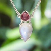 Pink Tourmaline & Moonstone Necklace