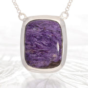 Charoite Silver Adjustable Necklace