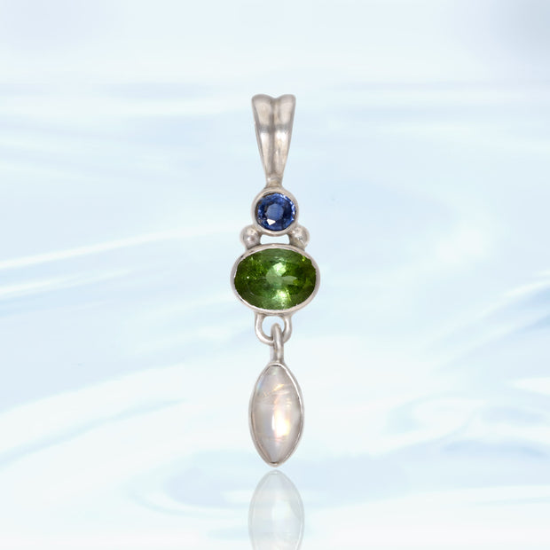 Kyanite, Tourmaline & Moonstone Pendant