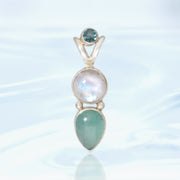 Apatite, Moonstone & Aqua Chalcedony Pendant