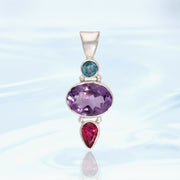 Apatite, Amethyst & Pink Tourmaline Pendant