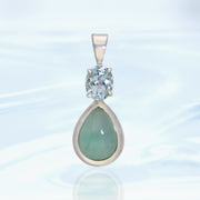 Aquamarine & Aqua Chalcedony Pendant