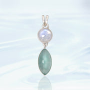 Moonstone & Aqua Chalcedony Pendant